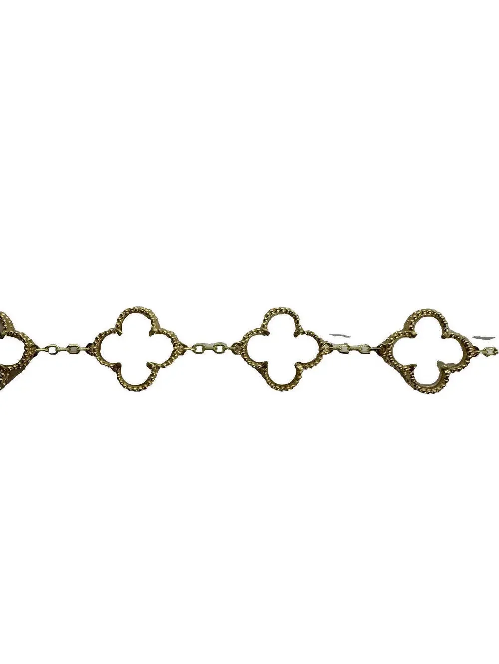 (RB) Clover Four Leaf Gold Tone Mother of Pearl Bracelet Designer Inspired